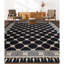 Hand-Knotted High-Quality Black and Beige Area Rug