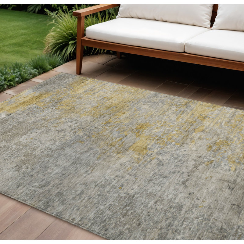 Tapis intérieur lavable abstrait 9 pi x 12 pi gris