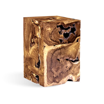 Teak Root Cube Accent Stool by Ibolili