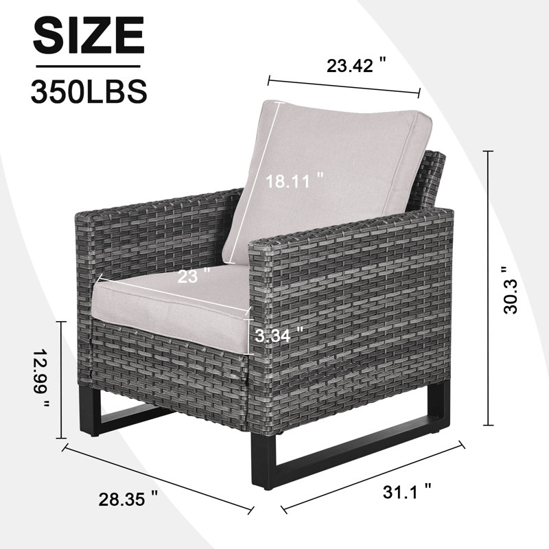Chaises de patio avec coussin Naresa, Structure grise / coussin beige