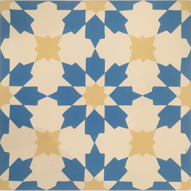 Cemento 8" x 8" Cement Patterned Wall & Floor Tile, Tangier