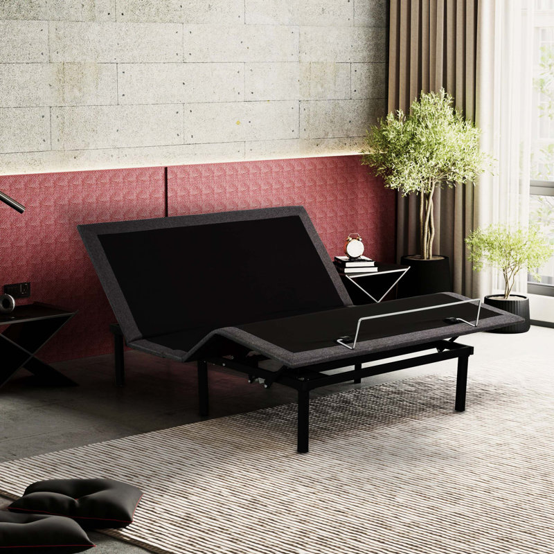 Modern Adjustable Metal Bed Base With Wired Remote Control, Twin XL