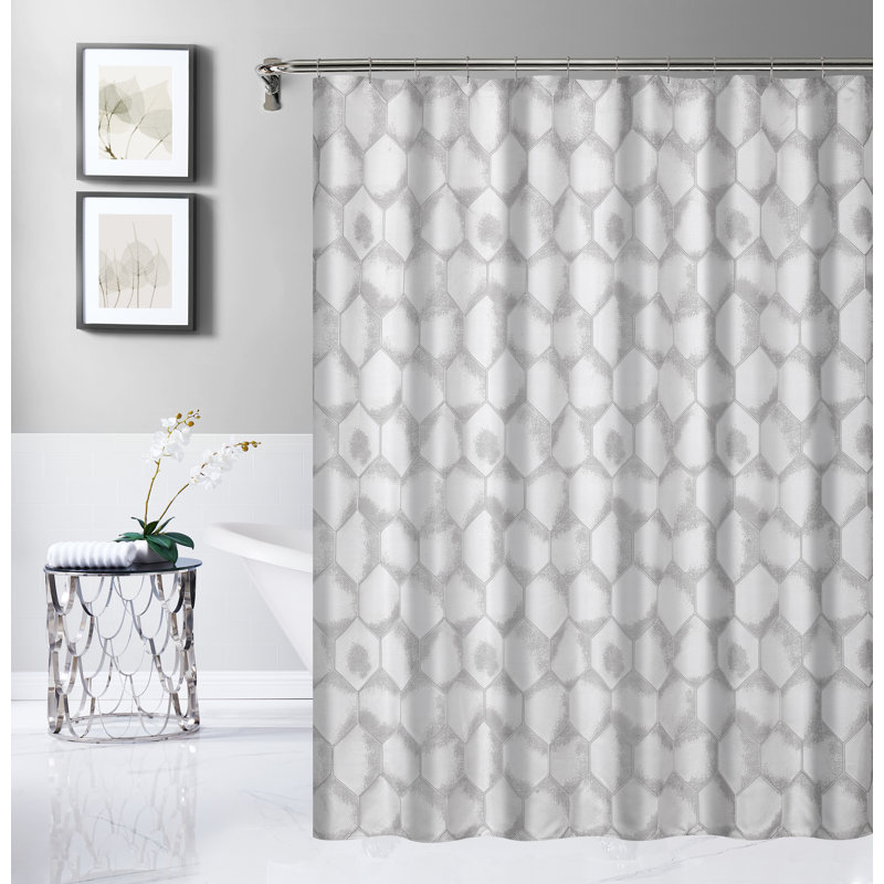 Rideau de douche géométrique simple, Argent
