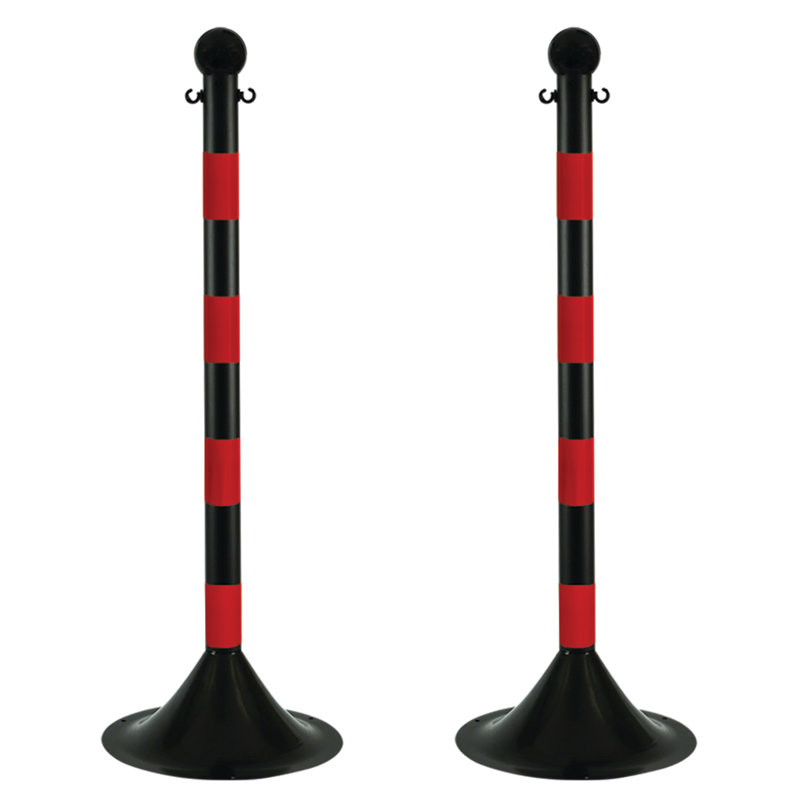 Poteau de poteaux à rayures, Noir/rouge