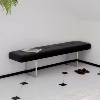 Black Minimalist Bedroom Bedside Bench Shoeshine Bench