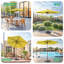Parasol de marché 90 po avec parasol de table pour l'extérieur-623428161