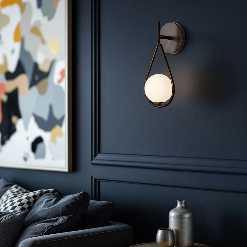 Teardrop 1-Light Wall Sconce - Black, Matte Black