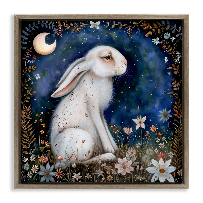 "White Rabbit Forest", art mural encadré sur toile flottante par The Dutch Lady, H 18 po x l 18 po