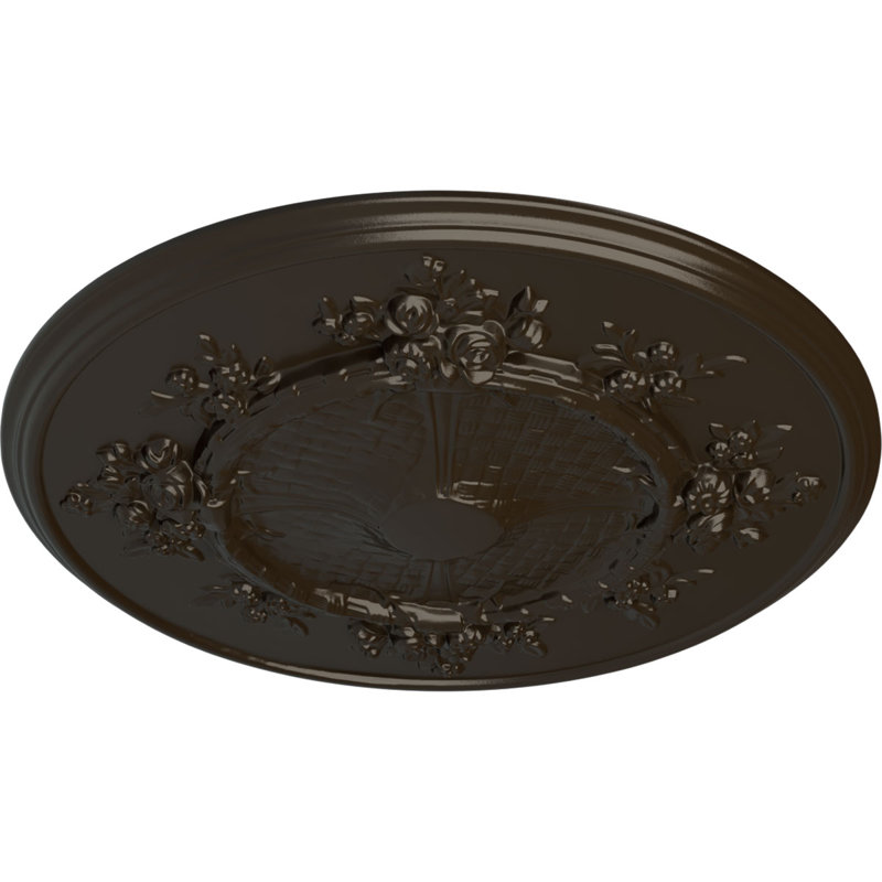 Médaillon de plafond fleur Endurathane, DO 27 po x P 1 1/8 po (convient aux auvents jusqu'à 3 7/8 po), finition de foyer en pierre peinte à la main