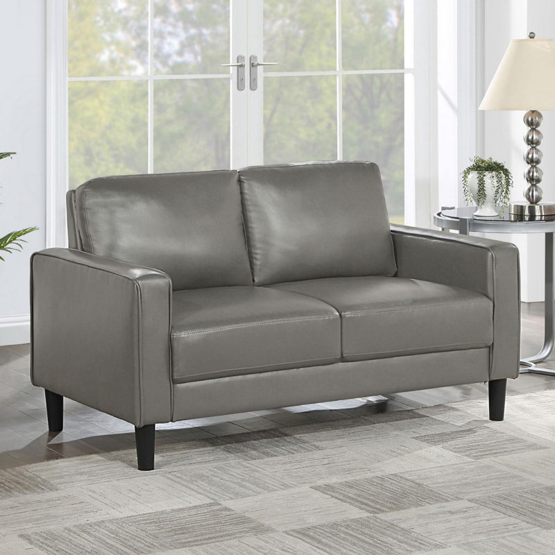 Causeuse rembourrée de style moderne Mid-Century pour le salon, 2, Grey