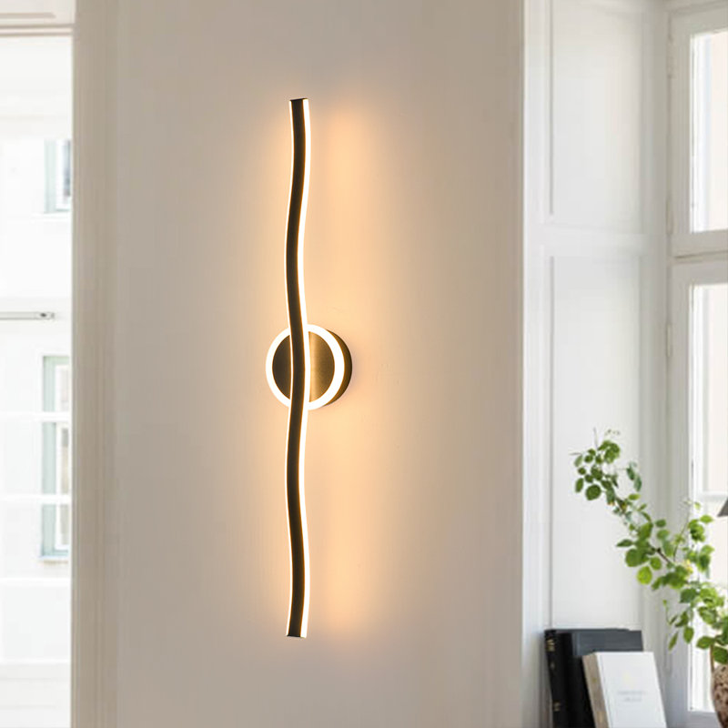 31.7" Minimalist Vanity Linear LED Curved Wall Sconce