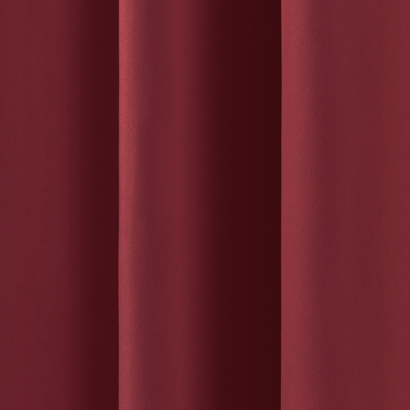 Schaeffer Solid Blackout Thermal Grommet Curtain Panels, Burgundy, 52" W x 108" L