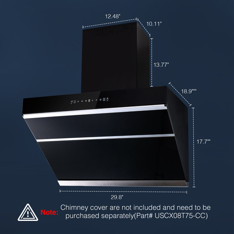 SNDOAS 30" 1000 CFM Convertible Range Hood with Baffle Filter, Matte Black
