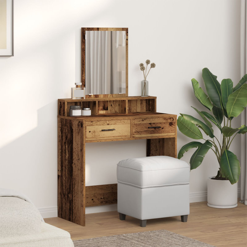 Wood 79 X 41 X 140 Cm Dressing Table Rectangular, Old Wood