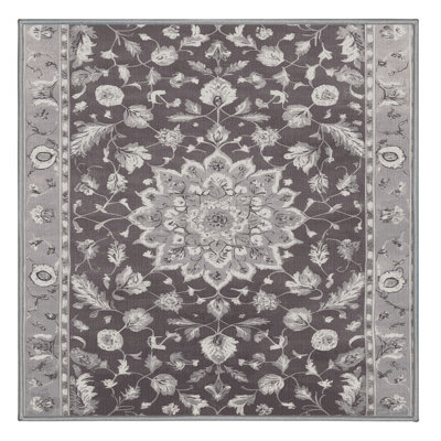 Machine Washable Tabriz Gray Area Rug