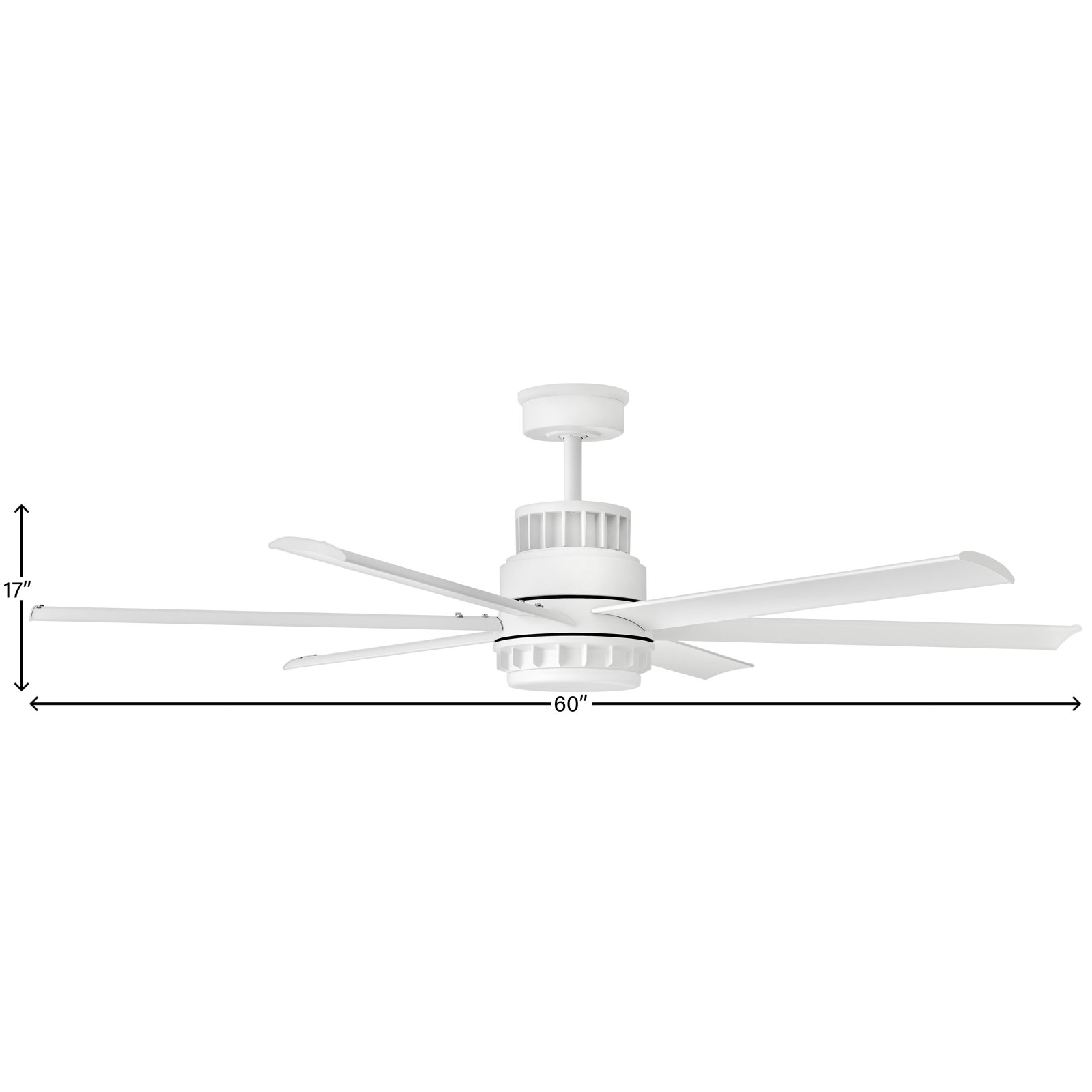 Draftsman 60" Smart Ceiling Fan with Light Kit, Matte White