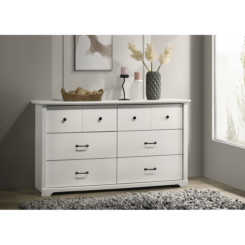 Commode à tiroirs et commode avec poignées, Blanc