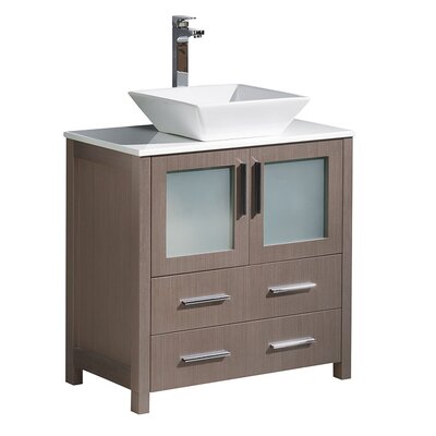 Fresca Torino 30"" Free-Standing Single Vessel Sink Bathroom Vanity Set -  FCB6230GO-CWH-V