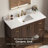 Aastha 43" Freestanding Walnut Bathroom Vanity With Single Sink & Engineered Stone Top-570403599
