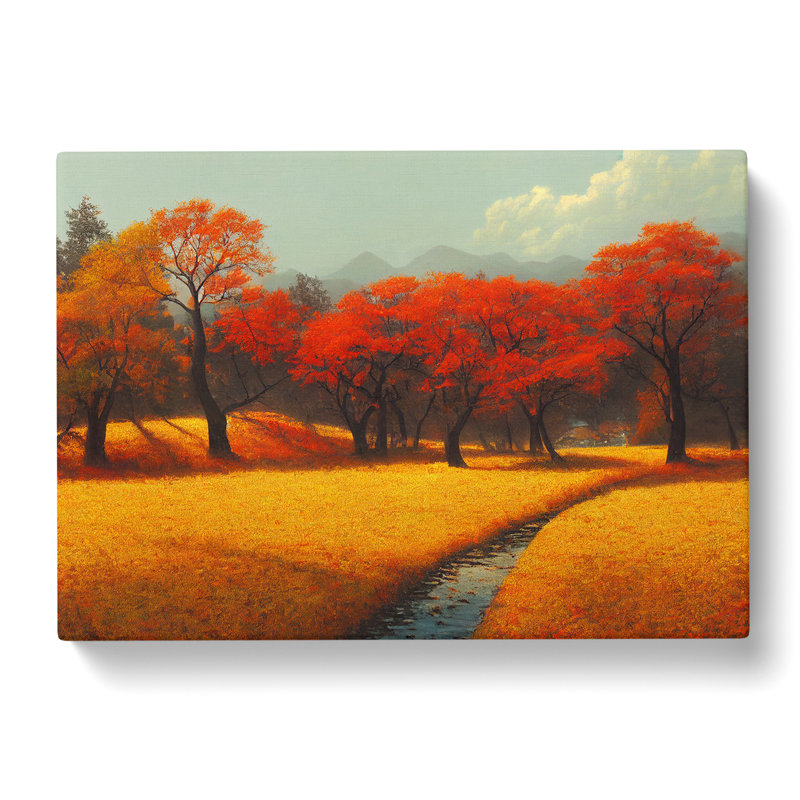 Unreal Autumn Forest - Wrapped Canvas Painting, 40cm H x 60cm W x 3cm D