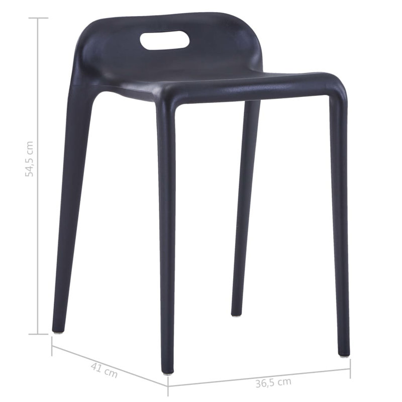 Oxon Hill Plastic Accent Stool, Black