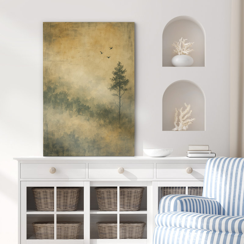 Reproduction d'art sur toile - Paysage rétro maison de campagne moderne pour salon, H 24 po x l 16 po, Ne s’applique pas