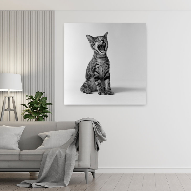 Art de chat rétro des années 1960, H 48 po x l 48 po