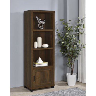 Kovu 3-Shelf Media Tower With Storage Cabinet Antique Pine
