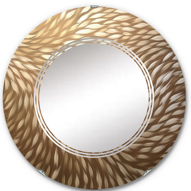 Krosby - Miroir mural moderne rond, 24 po x 24 po