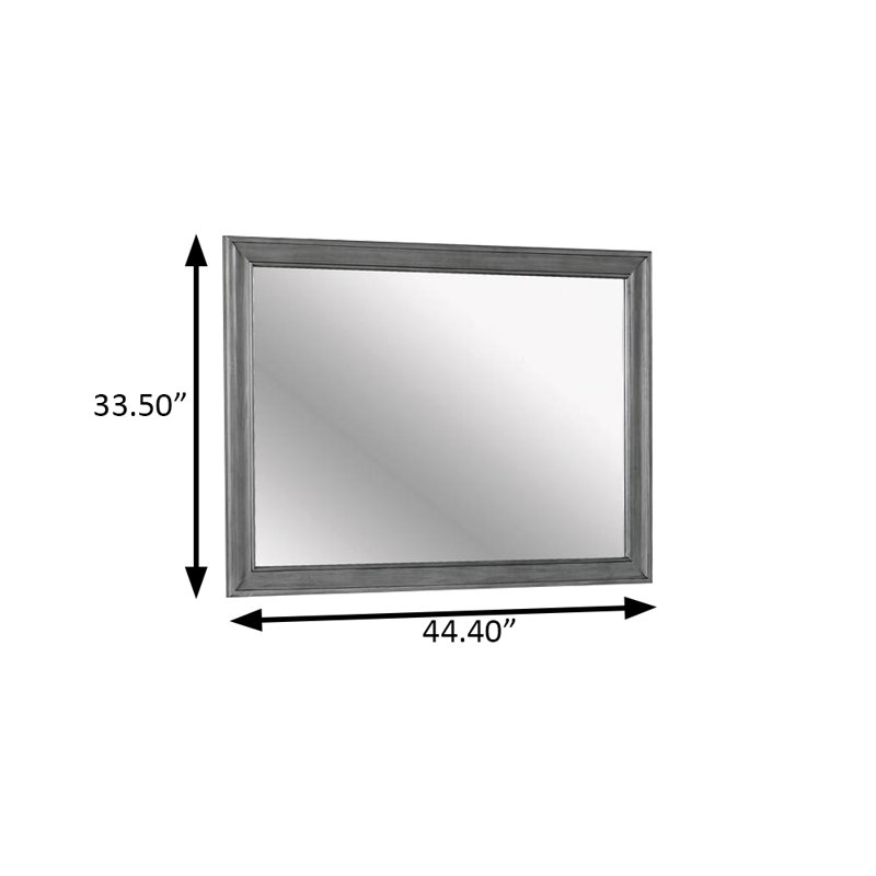 Miroir transitionnel l 44,4 po, gris, Gris