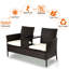 Ensemble de conversation en rotin avec coussin Lutie