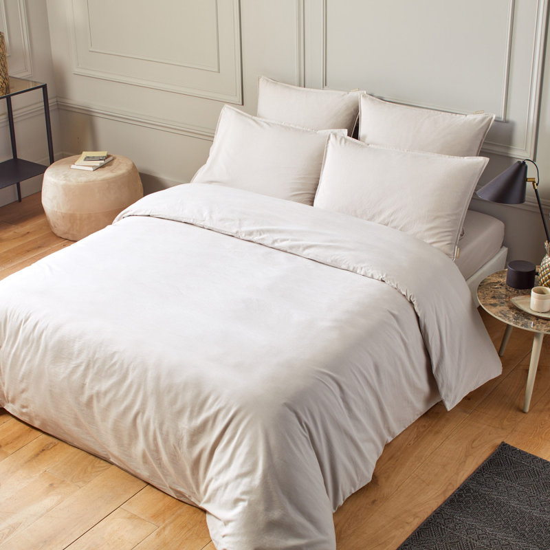 Hedge Solid Colour Duvet Cover, Gilded Beige