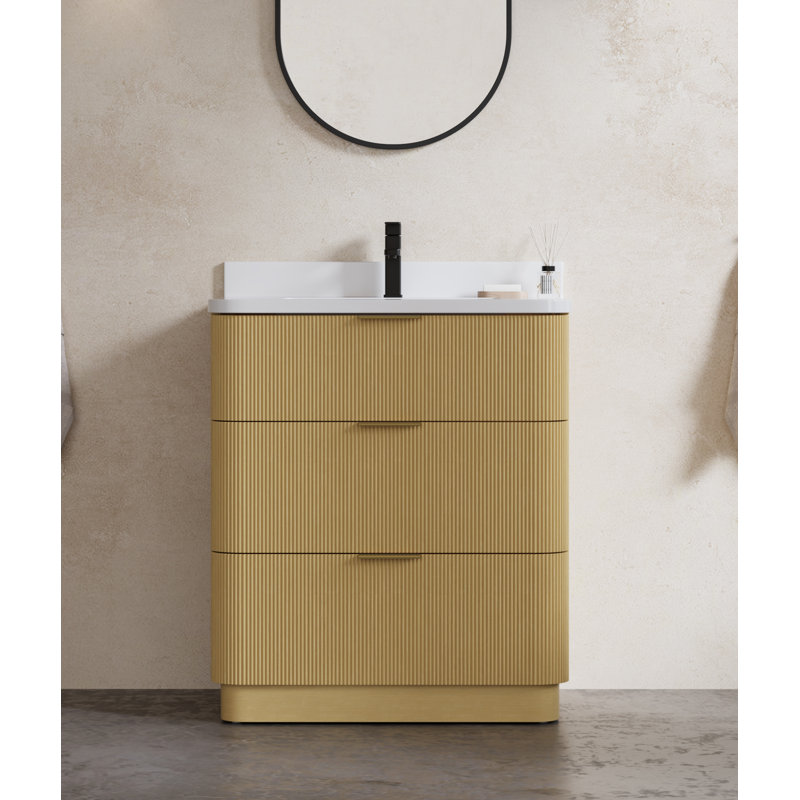 Ensemble de meuble-lavabo moderne 30 po avec évier encastré et dosseret Maxbano, 30"