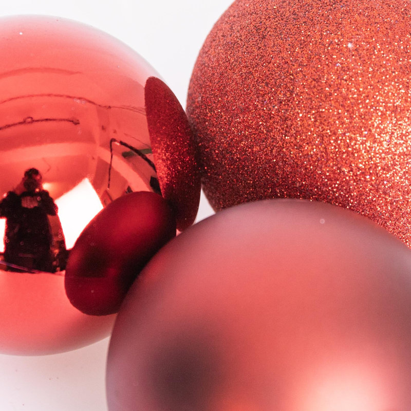 Polyvinyl Chloride (PVC) Ball Ornament, 10cm H x 10cm W x 10cm D, Dark Red