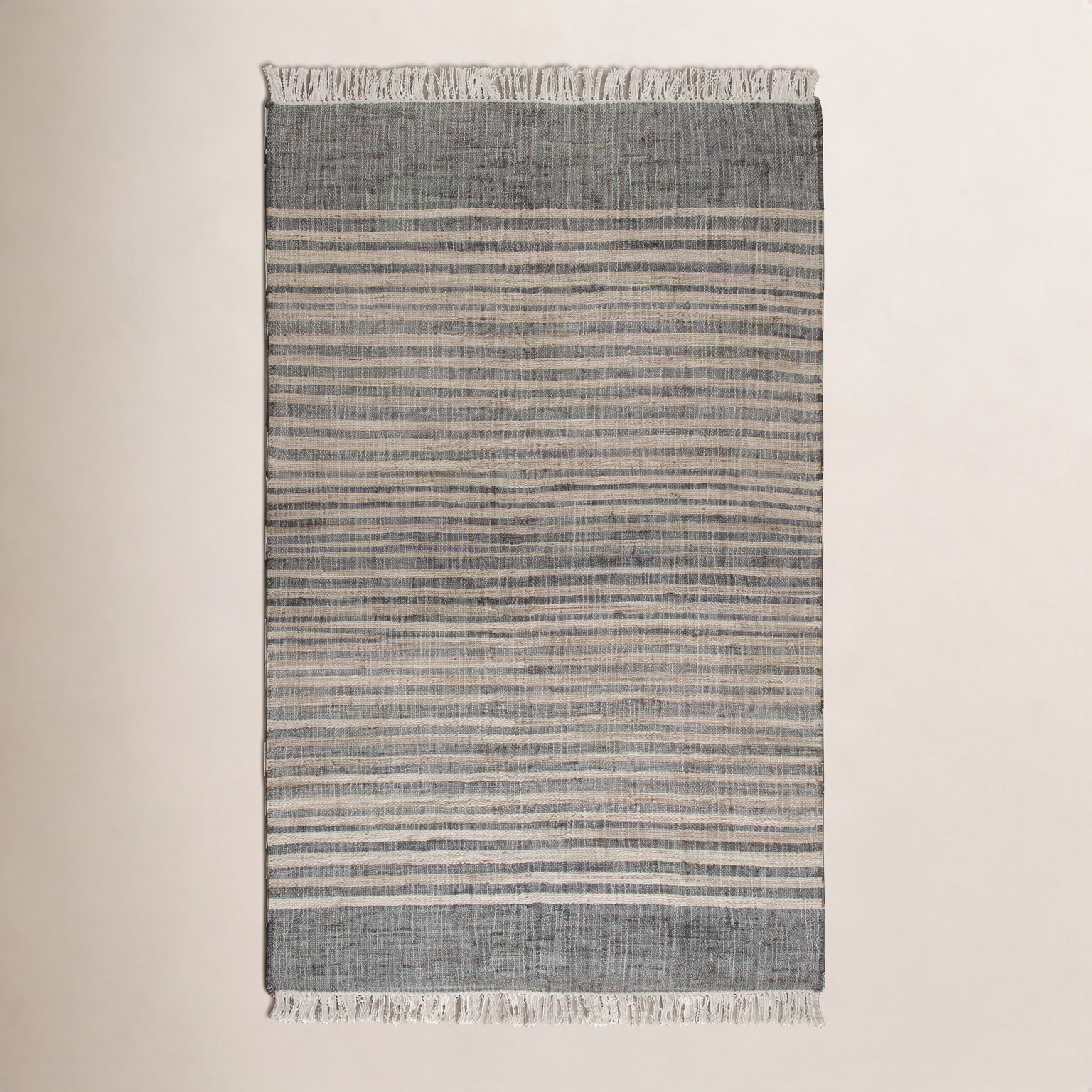 Mitzy Gray Brown Striped Jute Rug, Rectangle 4' x 6'