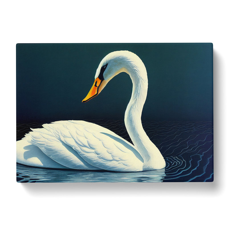 Dazzling Swan - Wrapped Canvas, 35cm H x 50cm W x 3cm D