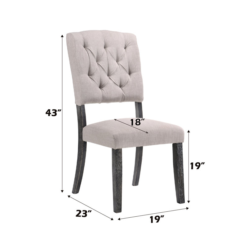 2 pièces de chaises d'appoint en lin - beige et gris, dossier haut, 2 confortables gris élégants,
