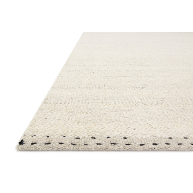 Tapis ivoire fait à la main Larissa, Rectangle 5 pi x 7 pi 6 po
