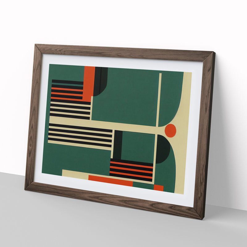 Classic Bauhaus Vol.1 Abstract - Framed Print, 25cm H x 34cm W x 2cm D, Walnut Framed