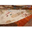 Tapis unique en laine noué à la main 5 pi 9 po x 7 pi 10 po nouvel âge Kashkoli - brun / crème / orange