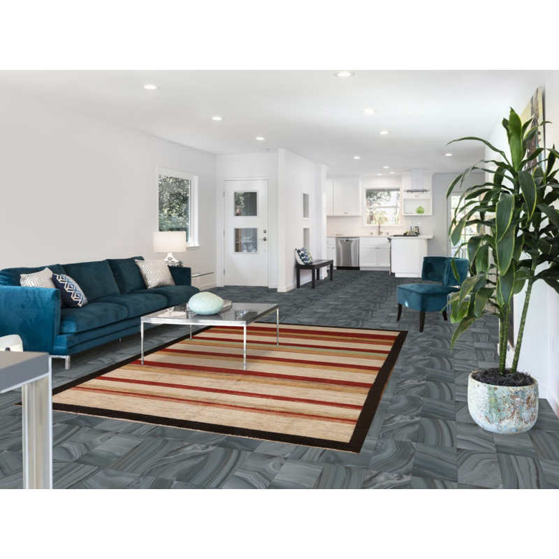 Contemporary Gabbeh  Wool Area Rug 6x9