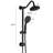 6 Inch Rain Shower Head And Handheld Shower, Matte Black, 2.5 Gpm Flow Rate, Adjustable Slide Bar, Corrosion , Easy Installation With Handheld, Black Wall Mounted Gpm, Arm Included-121320275