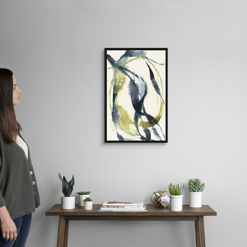 «Unwind II» par Jennifer Goldberger - reproduction d'art, Toile avec cadre noir, H 26 po x l 18 po x P 1,75 po