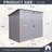 Metal Outdoor Garbage Bin Shed For 2 Trash Cans With Sloped Roof，stainless Galvanized Steel Gray
