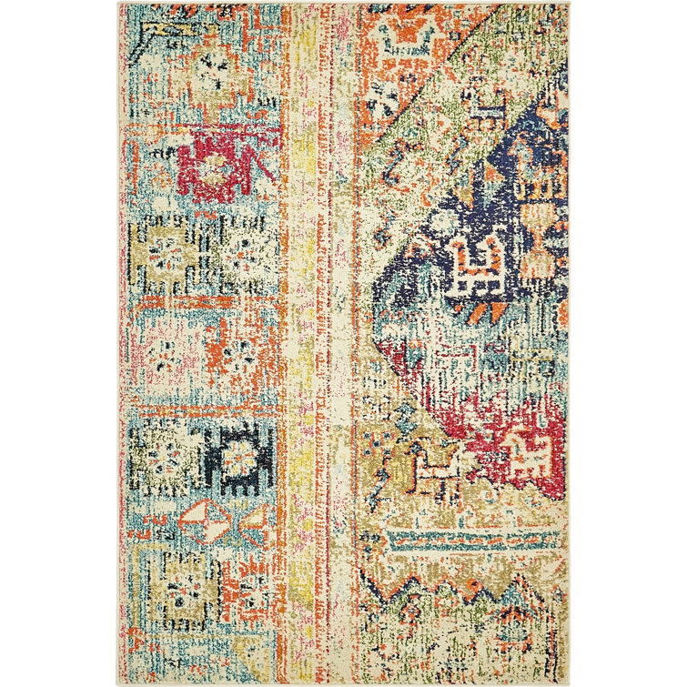 Tapis abstrait multicolore Ector
