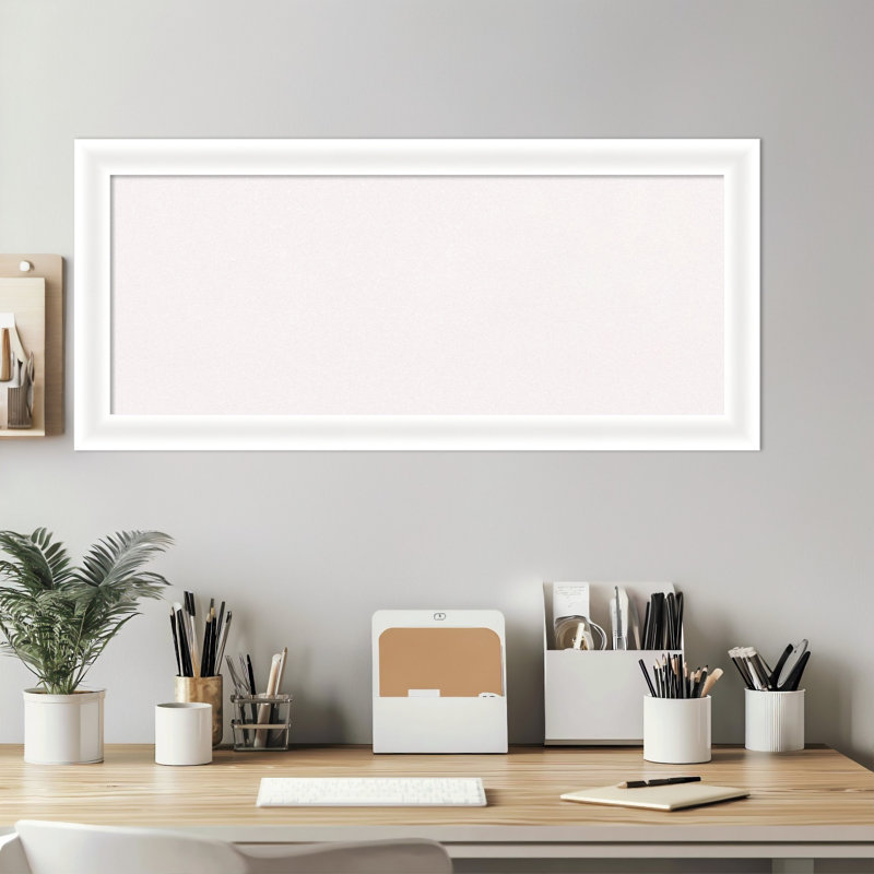 Tableau blanc à panneau étroit en bois Oliver, H 15 po x l 33 po, Blanc