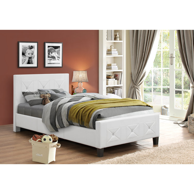 Lit plateforme tapissier Agerton, Simple