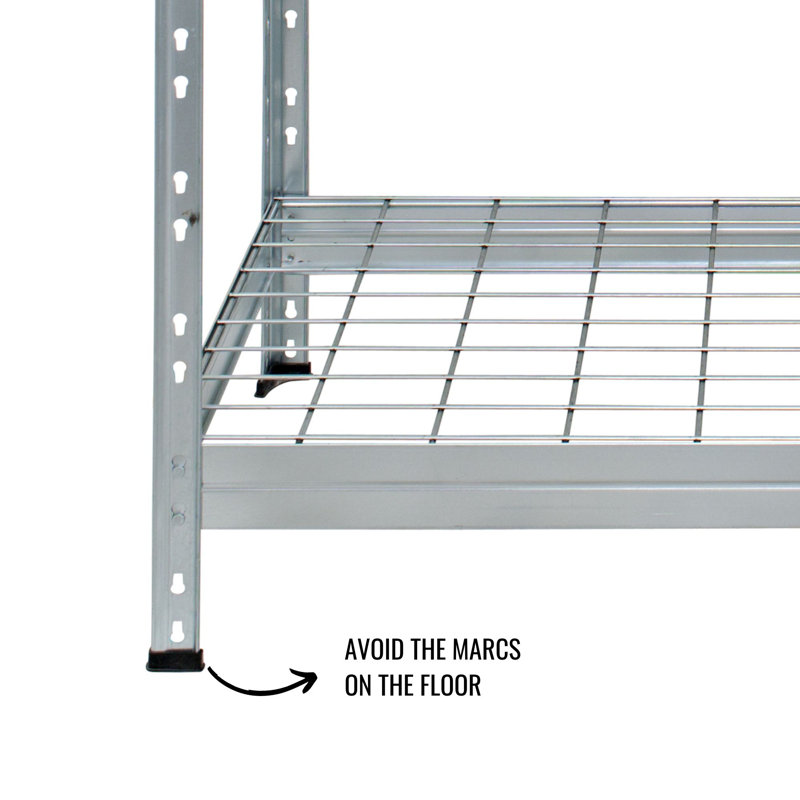 Galvanized Steel 4-Shelf Wire Deck Storage Unit