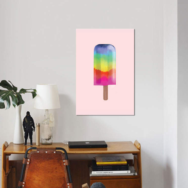 « arc-en-ciel popsicle », impression sur toile tendue, H 26 po x l 18 po x P 1,5 po, Toile tendue, Pas de tapis