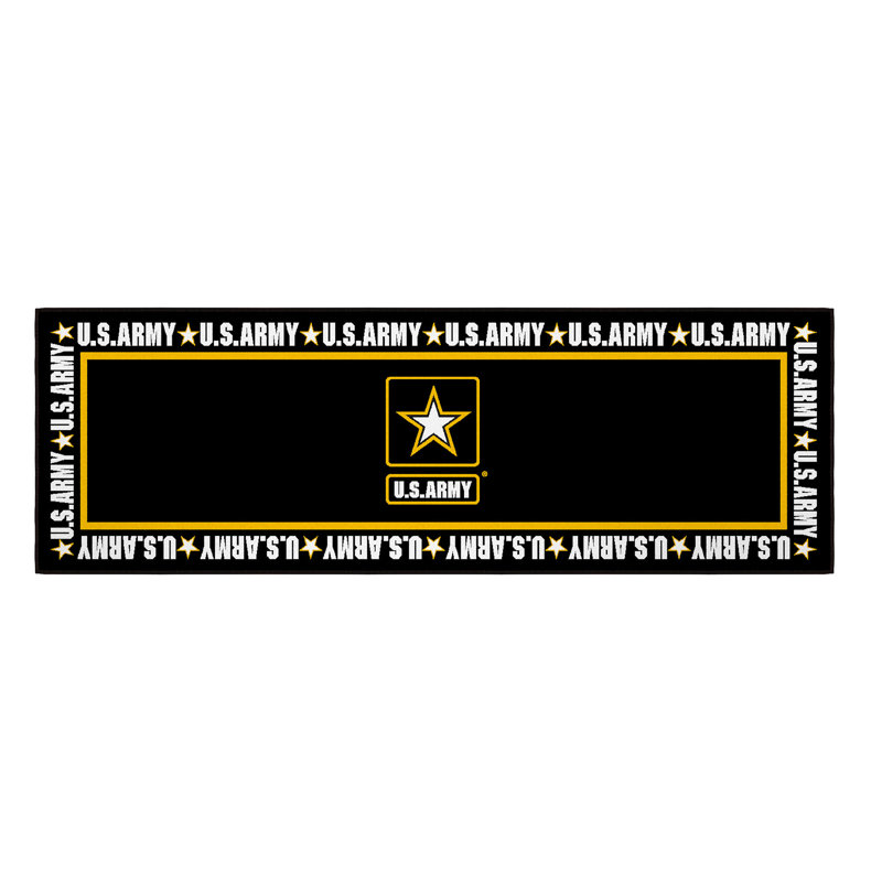 Tapis anti-dérapant US ARMY pour chambre à coucher, cuisine, noir / jaune